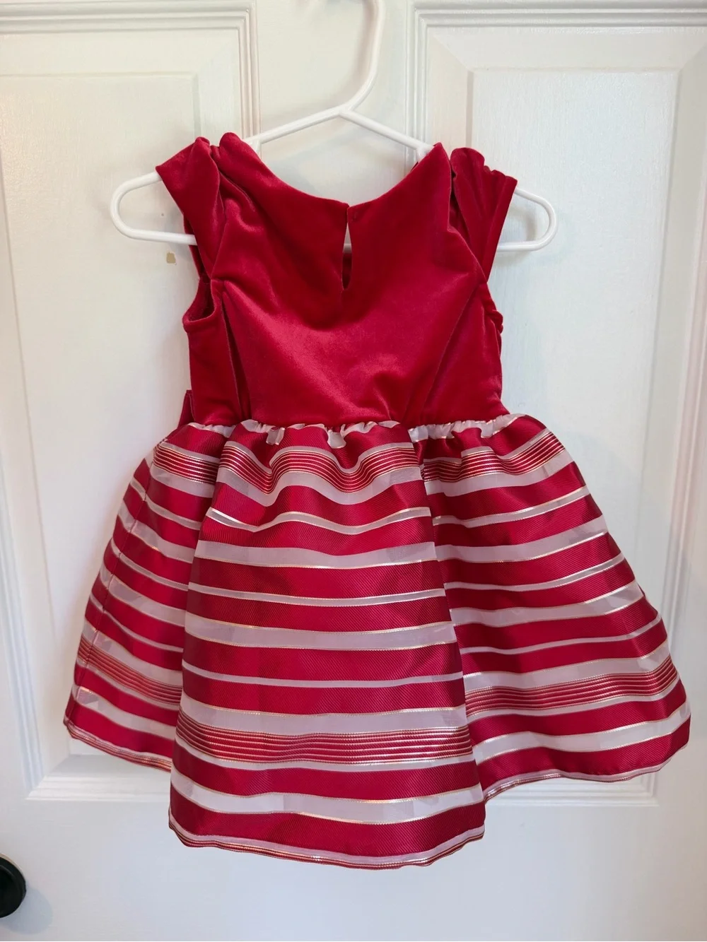 NWT The Children's Place Red Satin & Striped Organza Holiday Dress 12-18M
